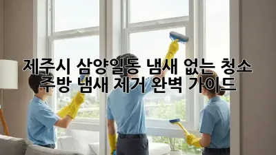 제주시 삼양일동 냄새 없는 청소: 주방 냄새 제거 완벽 가이드